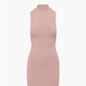 Aritzia Babaton Pink Contour Mockneck Mini Dress